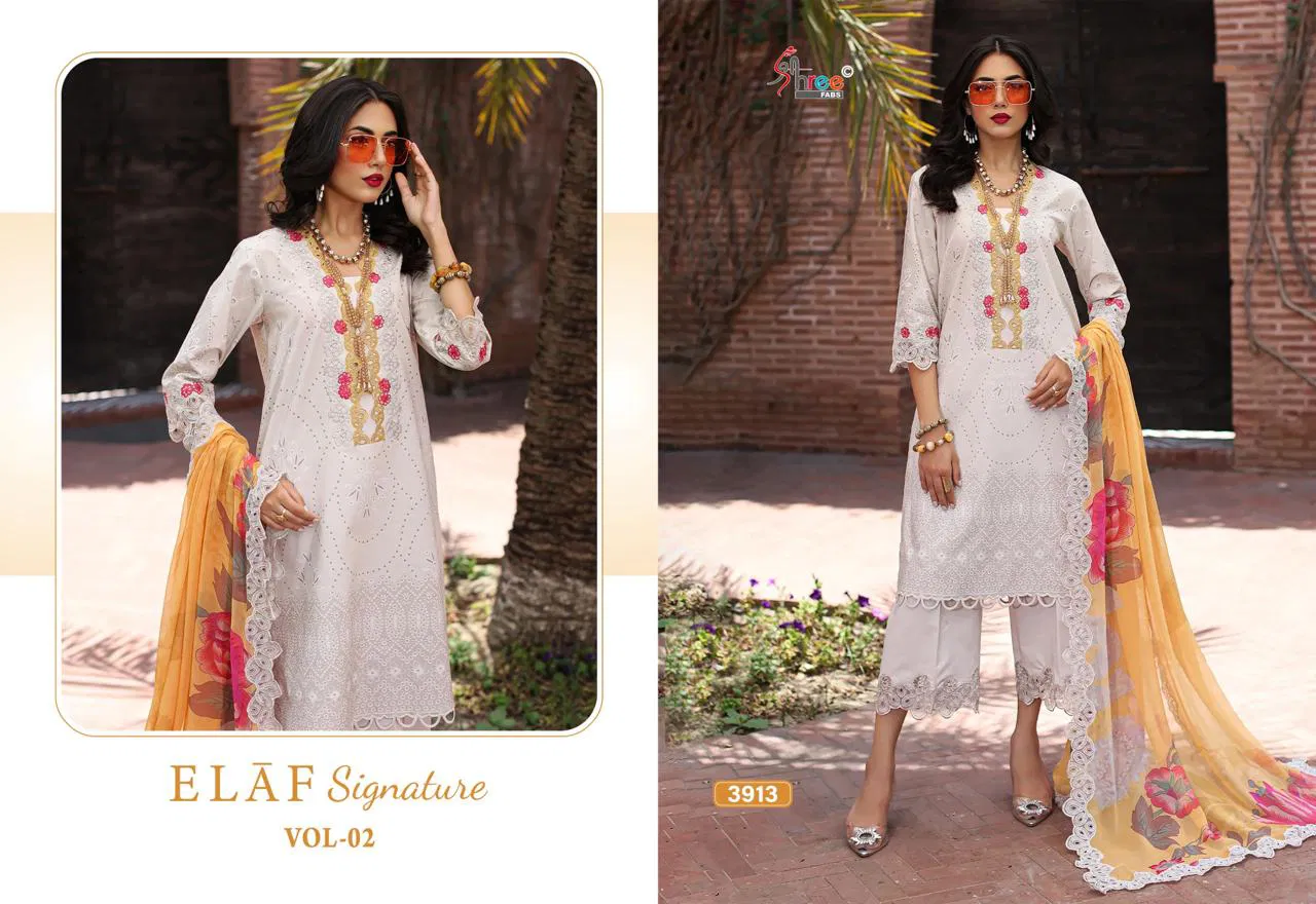 Elaf Signature Vol 2 By Shree Cotton Dupatta Pakistani Salwar Kameez Exporters In India